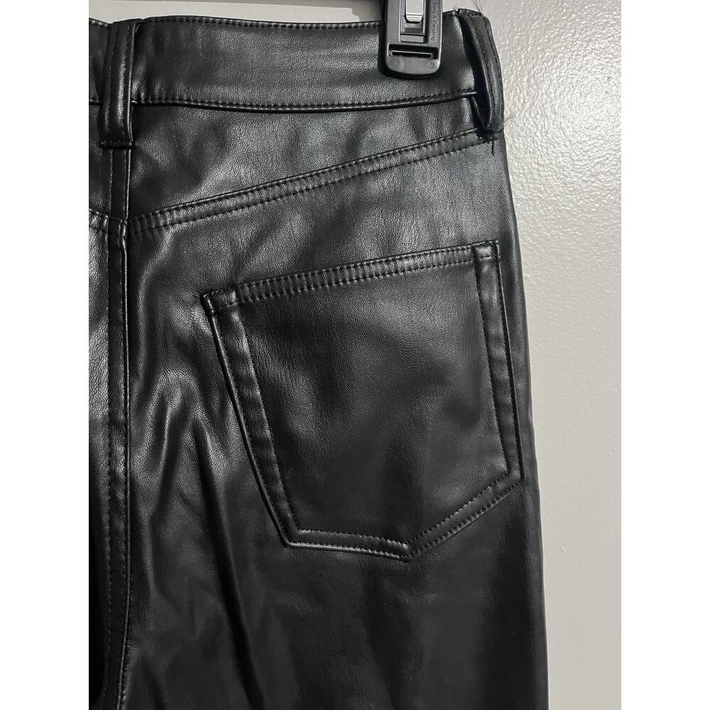 H&M Pants Womens 6 Black Faux Leather Jegging Skinny Lined Zip Pockets - Picture 4 of 6